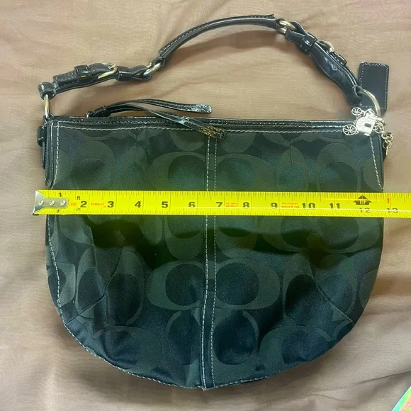 Coach Black and Gray Sateen HOBO Bag - Picture 15 of 15